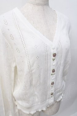 画像4: axes femme / プチローズモチーフカーデ  白 Y-25-07-31-044-AX-TO-SZ-ZY