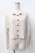 axes femme POETIQUE / チェリー刺繍衿付きニットカーデ  生成り Y-25-07-31-045-AX-TO-SZ-ZY