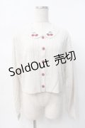 axes femme POETIQUE / チェリー刺繍衿付きニットカーデ  生成り Y-25-07-31-045-AX-TO-SZ-ZY