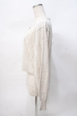 画像2: axes femme POETIQUE / チェリー刺繍衿付きニットカーデ  生成り Y-25-07-31-045-AX-TO-SZ-ZY