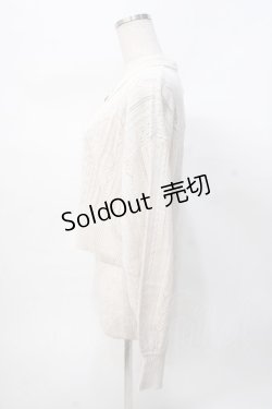 画像2: axes femme POETIQUE / チェリー刺繍衿付きニットカーデ  生成り Y-25-07-31-045-AX-TO-SZ-ZY