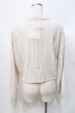 画像3: axes femme POETIQUE / チェリー刺繍衿付きニットカーデ  生成り Y-25-07-31-045-AX-TO-SZ-ZY