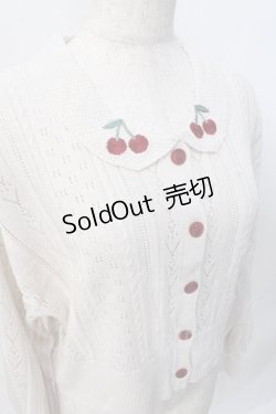画像4: axes femme POETIQUE / チェリー刺繍衿付きニットカーデ  生成り Y-25-07-31-045-AX-TO-SZ-ZY