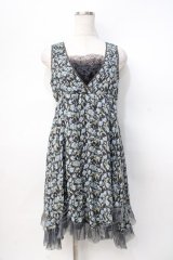 axes femme / 花柄裾モチーフレースワンピース M 黒 Y-25-07-31-053-AX-OP-SZ-ZY