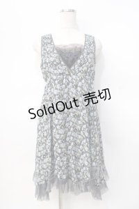 axes femme / 花柄裾モチーフレースワンピース M 黒 Y-25-07-31-053-AX-OP-SZ-ZY