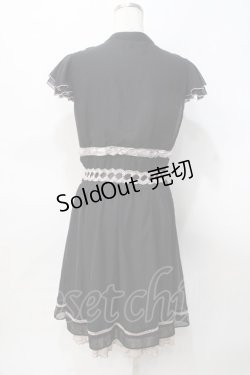 画像3: axes femme / バラモチーフシフォンワンピース M 黒 Y-25-07-31-055-AX-OP-SZ-ZI