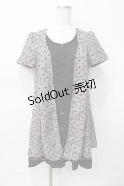 画像1: axes femme / フロッキードットレイヤード風ワンピース M 黒 Y-25-07-31-056-AX-OP-SZ-ZY