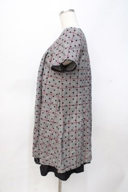 画像2: axes femme / フロッキードットレイヤード風ワンピース M 黒 Y-25-07-31-056-AX-OP-SZ-ZY
