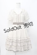 axes femme / レース×スタンププリントワンピース M 生成り Y-25-07-31-057-AX-OP-SZ-ZY