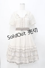 axes femme / レース×スタンププリントワンピース M 生成り Y-25-07-31-057-AX-OP-SZ-ZY