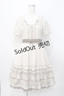 画像1: axes femme / レース×スタンププリントワンピース M 生成り Y-25-07-31-057-AX-OP-SZ-ZY