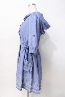 画像2: axes femme / 裾刺繍フーディーワンピース M サックス Y-25-07-31-058-AX-OP-SZ-ZY