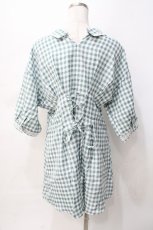 画像3: axes femme / ウエストタック入りチュニ  グリーン Y-25-07-31-059-AX-OP-SZ-ZT115 (3)