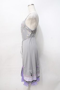 画像2: Ozz oneste / 桜刺繍チャイナキャミワンピース  グレー×ラベンダー Y-25-07-31-061-OO-OP-SZ-ZY
