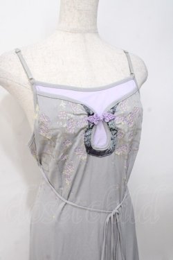 画像4: Ozz oneste / 桜刺繍チャイナキャミワンピース  グレー×ラベンダー Y-25-07-31-061-OO-OP-SZ-ZY