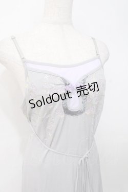 画像4: Ozz oneste / 桜刺繍チャイナキャミワンピース  グレー×ラベンダー Y-25-07-31-061-OO-OP-SZ-ZY