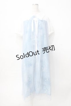 画像1: axes femme / ソーダ柄シャツワンピース M サックス Y-25-07-31-063-AX-OP-SZ-ZI