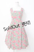 Jane Marple / ストロベリーmeetsストライプスクエアドレス M 黒 Y-25-07-31-068-JM-OP-SZ-ZT510
