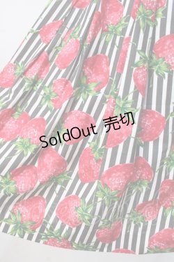 画像4: Jane Marple / ストロベリーmeetsストライプスクエアドレス M 黒 Y-25-07-31-068-JM-OP-SZ-ZT510