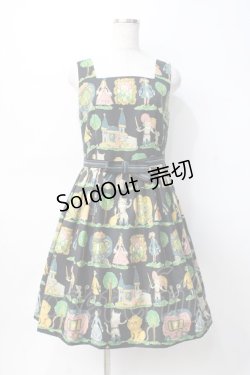 画像1: Jane Marple / Puss in Bootsのスクエアドレス M 黒 Y-25-07-31-069-JM-OP-SZ-ZY