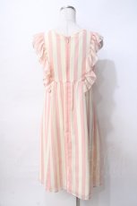 画像3: Emily Temple cute / ストライプジョーゼットフリル袖ノースリーブワンピース  ピンク Y-25-07-31-074-ET-OP-SZ-ZT178 (3)