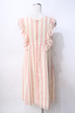 画像3: Emily Temple cute / ストライプジョーゼットフリル袖ノースリーブワンピース  ピンク Y-25-07-31-074-ET-OP-SZ-ZY