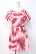 Katie / ICECREAM BORDER one-piece F レッド Y-25-07-31-084-LO-OP-SZ-ZY