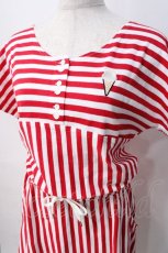 画像4: Katie / ICECREAM BORDER one-piece F レッド Y-25-07-31-084-LO-OP-SZ-ZT059 (4)