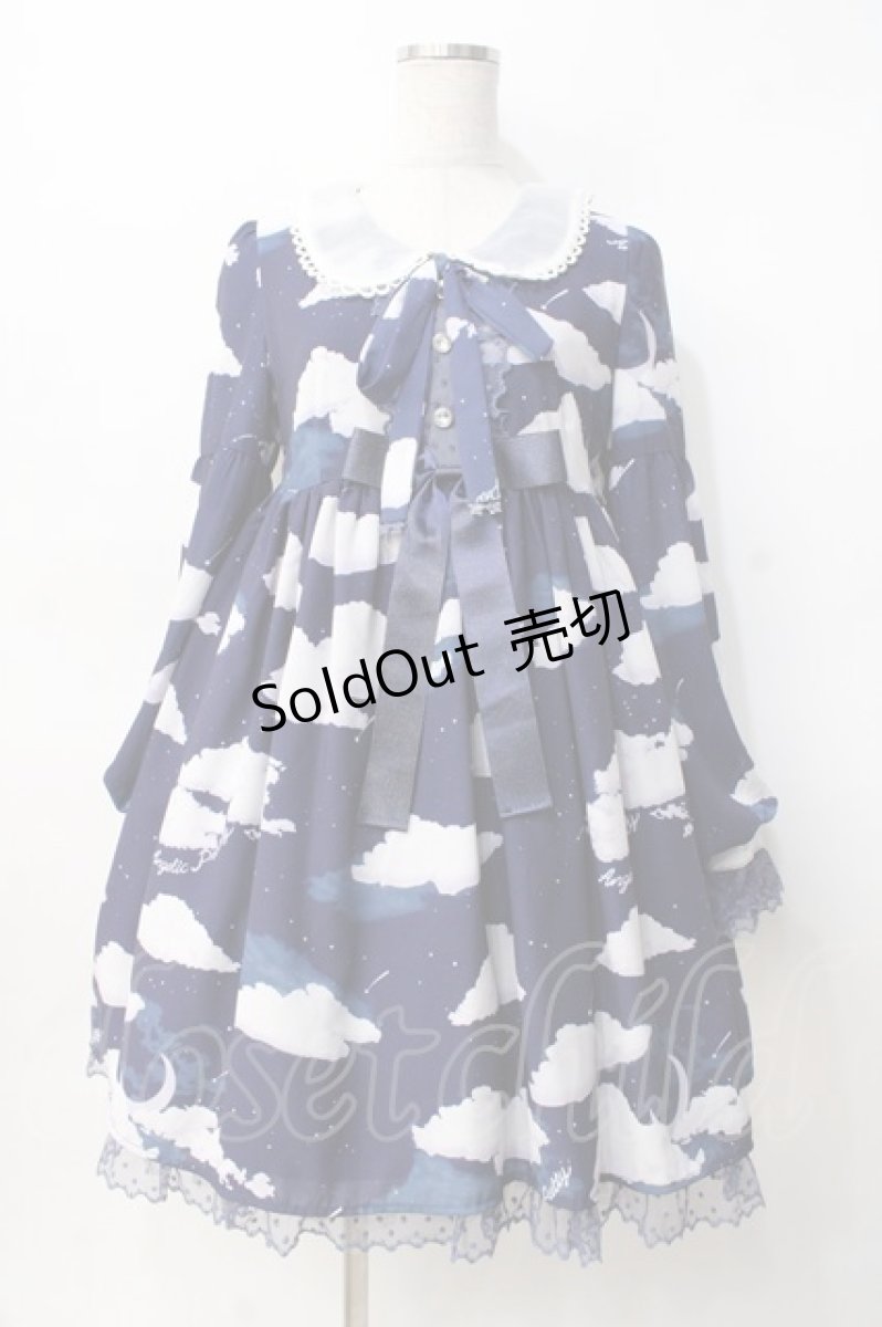 画像1: Angelic Pretty / Misty Skyワンピース  紺 Y-25-07-31-087-AP-OP-SZ-ZY (1)