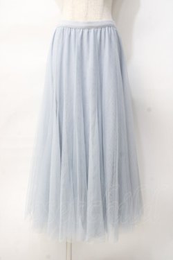 画像1: axes femme / ロングチュールスカート M サックス Y-25-07-31-093-AX-SK-SZ-ZY