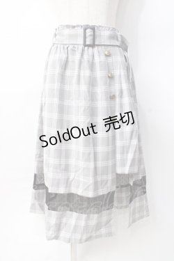 画像1: axes femme POETIQUE / スリットデザインチェックスカート  グレー Y-25-07-31-094-AX-SK-SZ-ZY