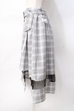 画像2: axes femme POETIQUE / スリットデザインチェックスカート  グレー Y-25-07-31-094-AX-SK-SZ-ZY