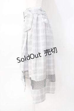 画像2: axes femme POETIQUE / スリットデザインチェックスカート  グレー Y-25-07-31-094-AX-SK-SZ-ZY