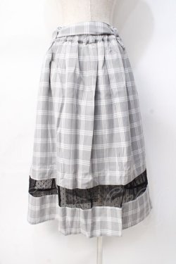 画像3: axes femme POETIQUE / スリットデザインチェックスカート  グレー Y-25-07-31-094-AX-SK-SZ-ZY