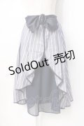 axes femme POETIQUE / リボンベルトストライプスカート  紺 Y-25-07-31-095-AX-SK-SZ-ZI