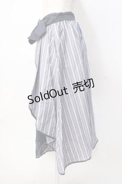 画像2: axes femme POETIQUE / リボンベルトストライプスカート  紺 Y-25-07-31-095-AX-SK-SZ-ZI