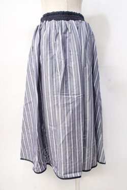 画像3: axes femme POETIQUE / リボンベルトストライプスカート  紺 Y-25-07-31-095-AX-SK-SZ-ZY