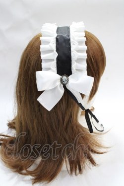 画像4: MIHO MATSUDA / ハートレースヘッドドレス（カメオ小）  黒×白 Y-25-07-31-012-GO-AC-SZ-ZY