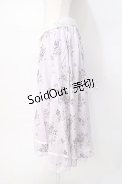 画像2: axes femme / パピヨンフルールプリントスカート  ラベンダー Y-25-07-31-097-AX-SK-SZ-ZY
