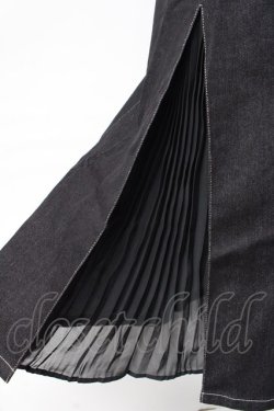 画像4: axes femme POETIQUE / サイドプリーツデニムスカート  黒 Y-25-07-31-099-AX-PA-SZ-ZY