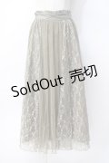 axes femme / レース×チュールミディスカート  カーキ Y-25-07-31-100-AX-SK-SZ-ZI