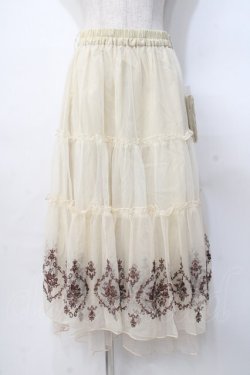 画像1: axes femme / ローズ刺繍チュールスカート  生成り Y-25-07-31-102-AX-SK-SZ-ZY