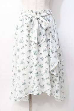 画像1: axes femme / ラッフルフリル花柄ミディスカート  白 Y-25-07-31-103-AX-SK-SZ-ZY