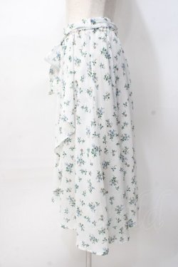 画像2: axes femme / ラッフルフリル花柄ミディスカート  白 Y-25-07-31-103-AX-SK-SZ-ZY