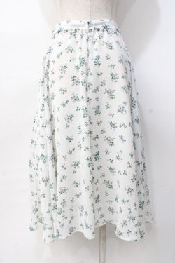 画像3: axes femme / ラッフルフリル花柄ミディスカート  白 Y-25-07-31-103-AX-SK-SZ-ZY