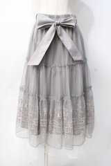 axes femme / エトワールシシュウチュールスカート  グレー Y-25-07-31-104-AX-SK-SZ-ZY