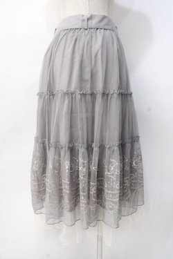 画像2: axes femme / エトワールシシュウチュールスカート  グレー Y-25-07-31-104-AX-SK-SZ-ZY