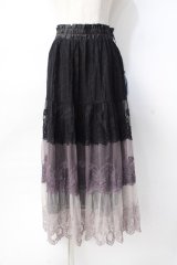 axes femme / グラデーションレーススカート  黒 Y-25-07-31-105-AX-SK-SZ-ZY