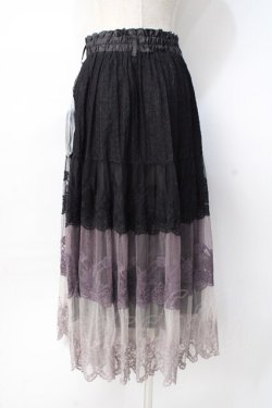 画像2: axes femme / グラデーションレーススカート  黒 Y-25-07-31-105-AX-SK-SZ-ZY