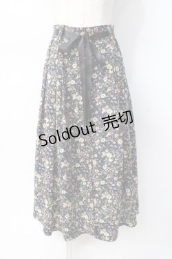 画像1: axes femme / フラワー前開きスカート  紺 Y-25-07-31-107-AX-SK-SZ-ZI